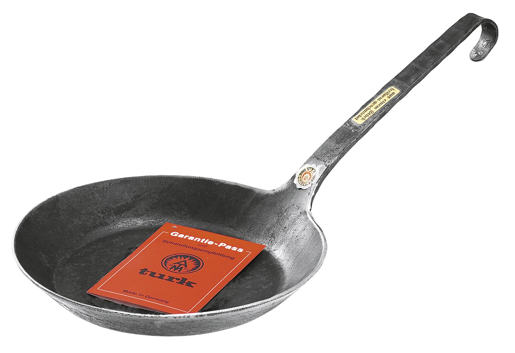 Turk 65534 Eisenpfanne mit flachen Hakenstiel freiform warmgeschmiedet,