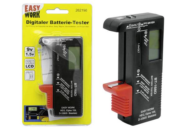 Batterietester großes LCD-Display zum einfachen Ablesen