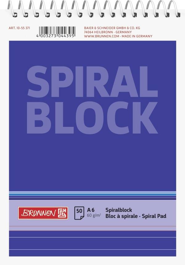 SPIRALBLOCK A6 LIN 50BL 60G
