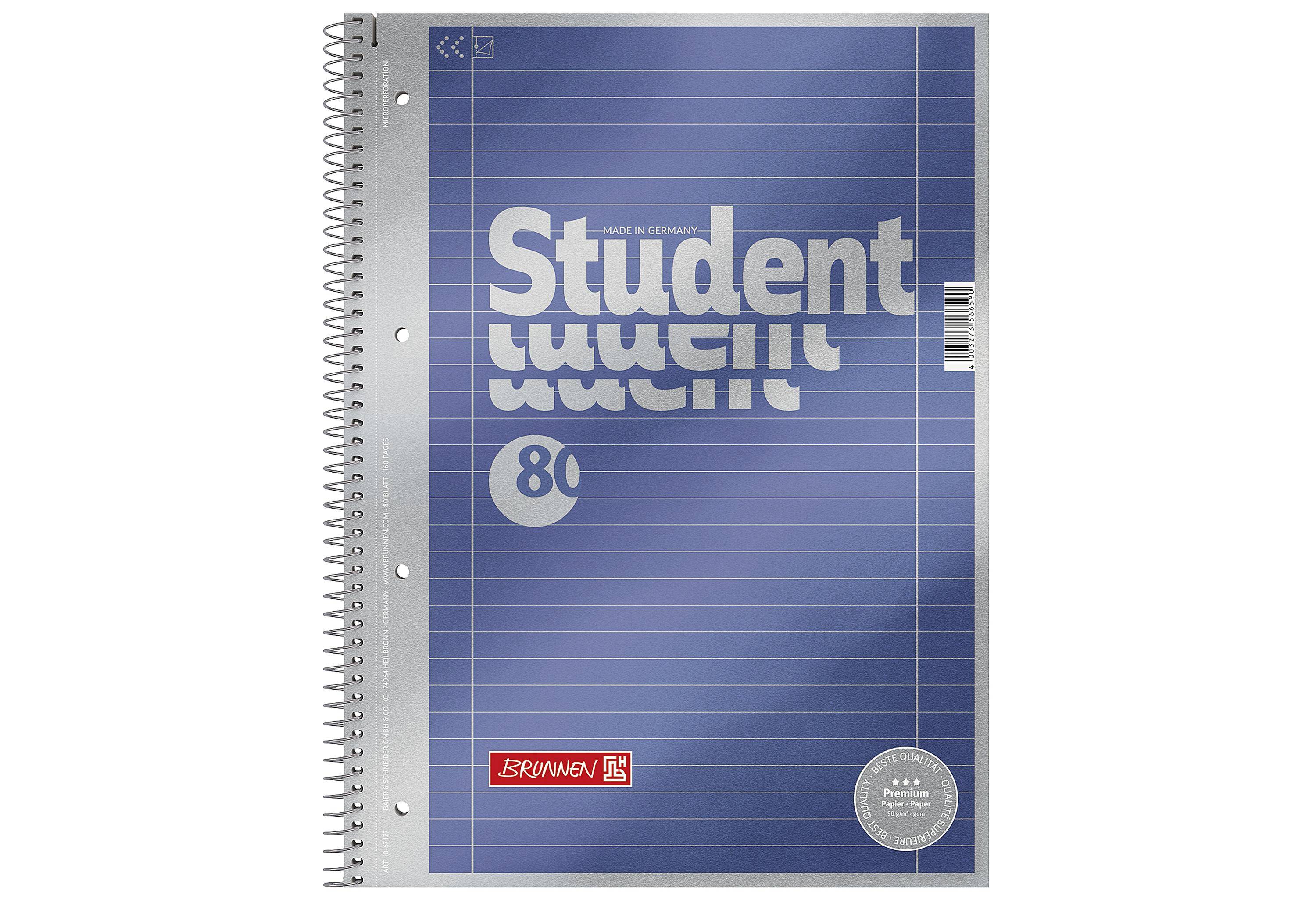 Brunnen 1067127 Notizblock / Collegeblock Student Premium (Veredeltes DeckBlatt