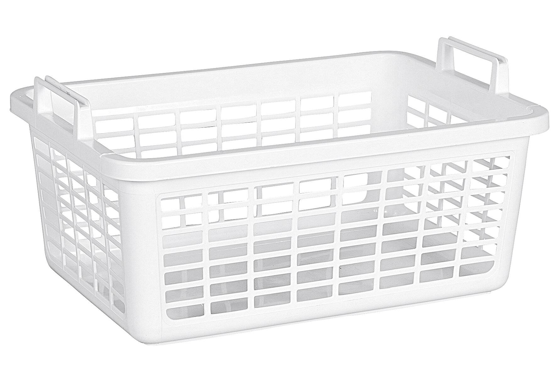 LOCKWEILER Wäschekorb 50x35x20cm 26l eckig Kunststoff weiß-0