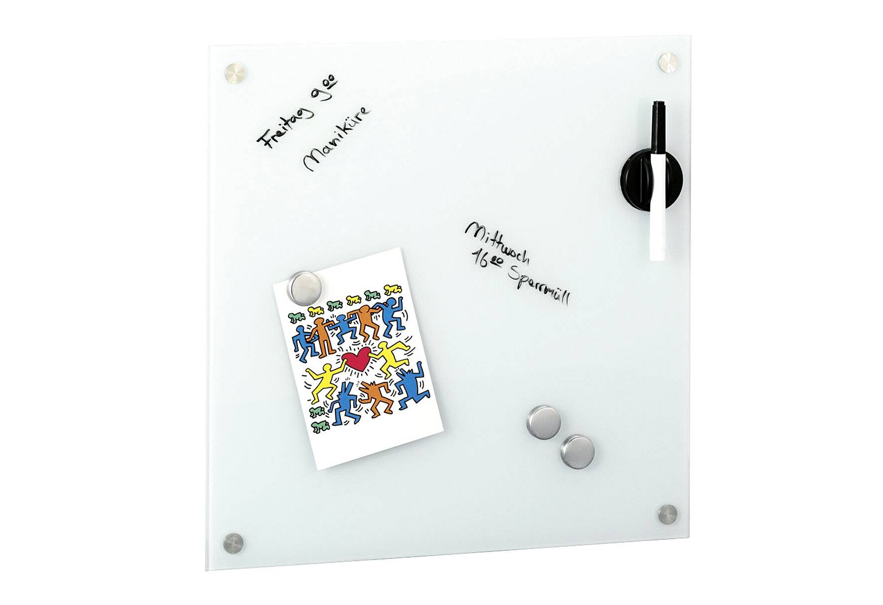 Zeller Present 11604 Memobord, Glas, rot, ca. 40 x 40 x 2-0