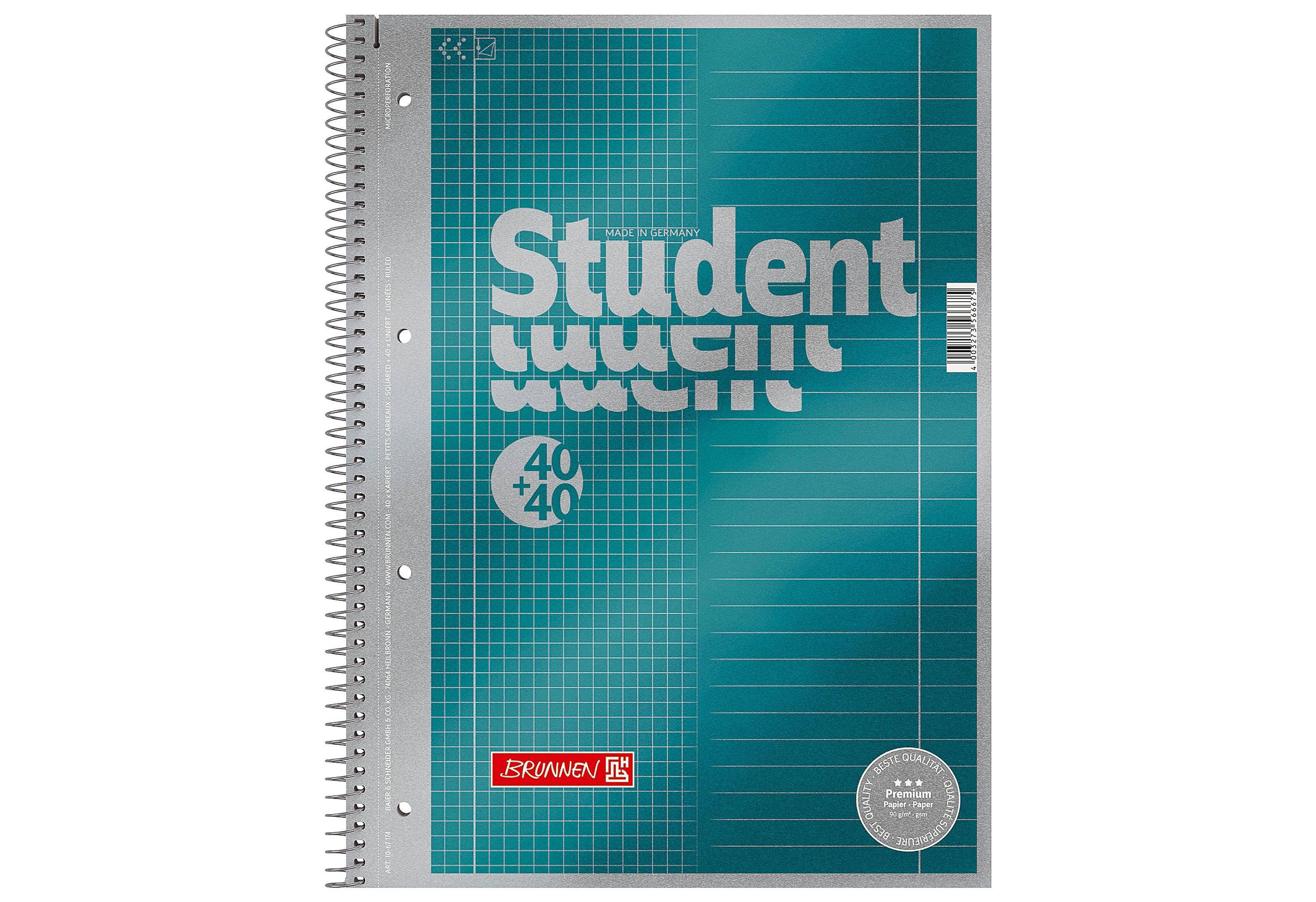 Brunnen 1067174 Notizblock / Collegeblock Student Premium Duo (Veredeltes-0