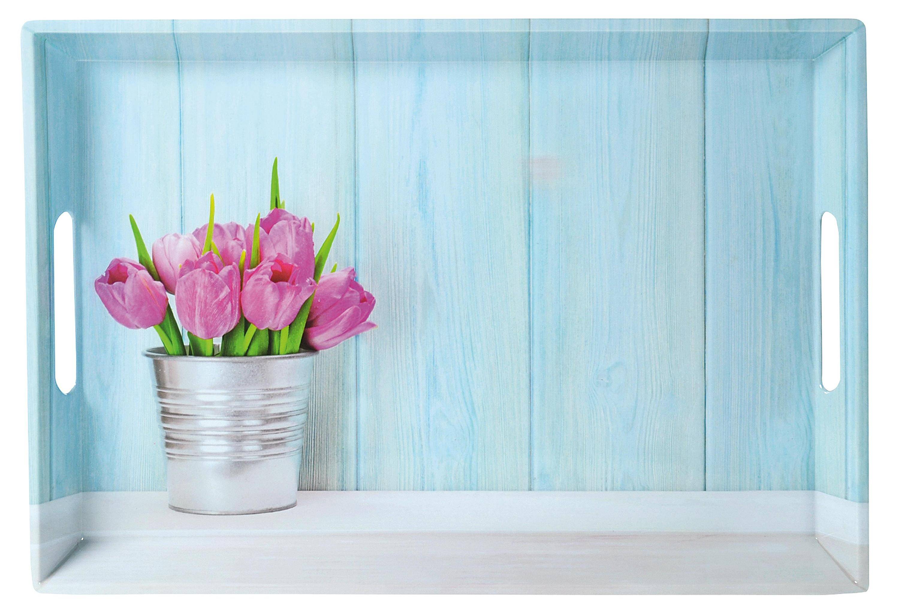 KESPER Serviertablett TULPEN aus Melamin mit extra hohem-0
