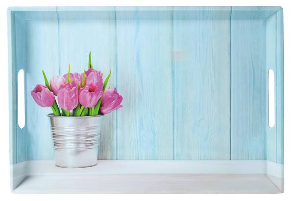 KESPER Serviertablett TULPEN aus Melamin mit extra hohem