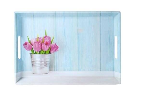 KESPER Serviertablett TULPEN aus Melamin mit extra hohem-1