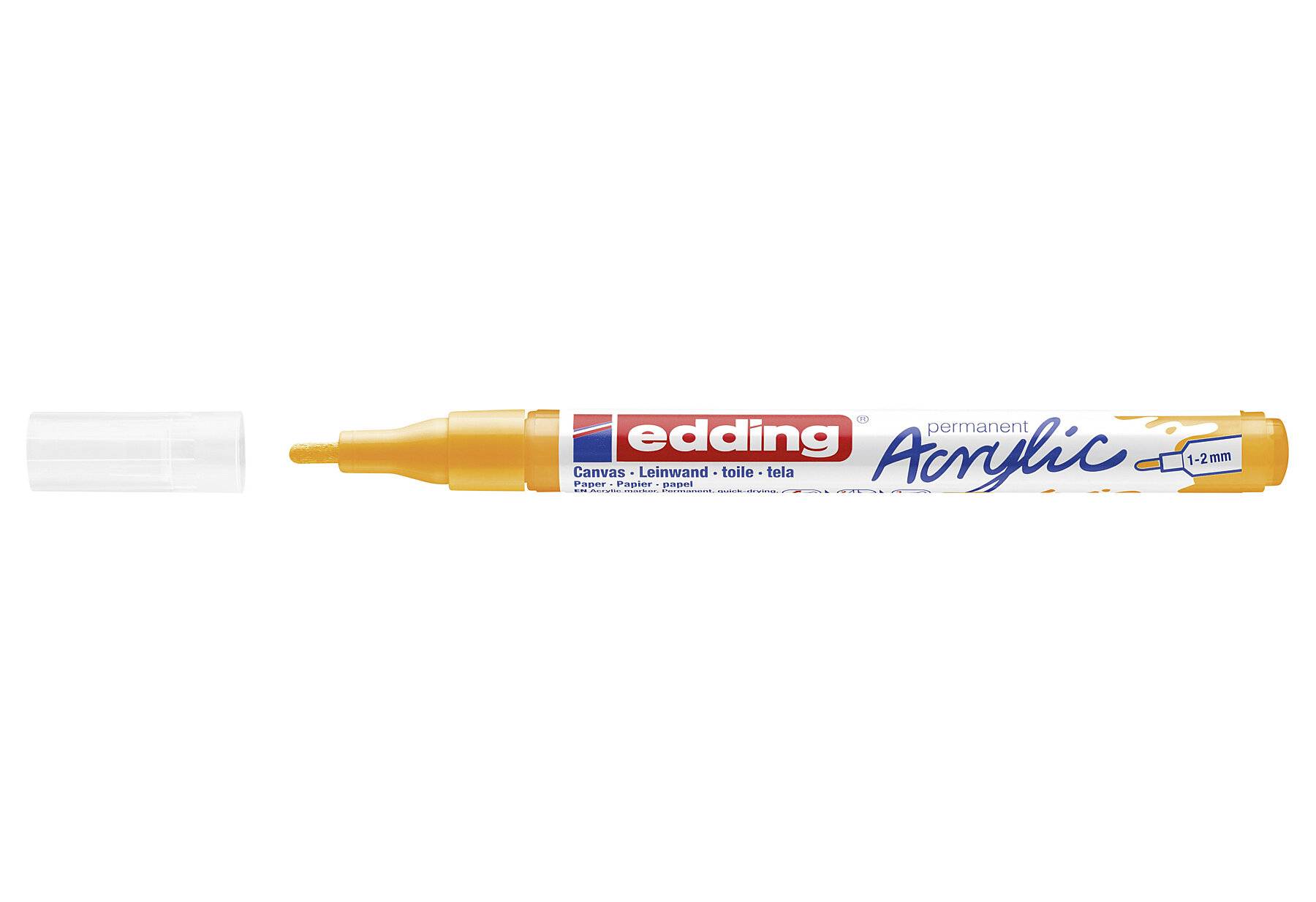 edding 5300 Acrylmarker fein - sonnen-gelb - 1 Acrylstift wasserfest - feine Rundspitze 1-2 mm-0