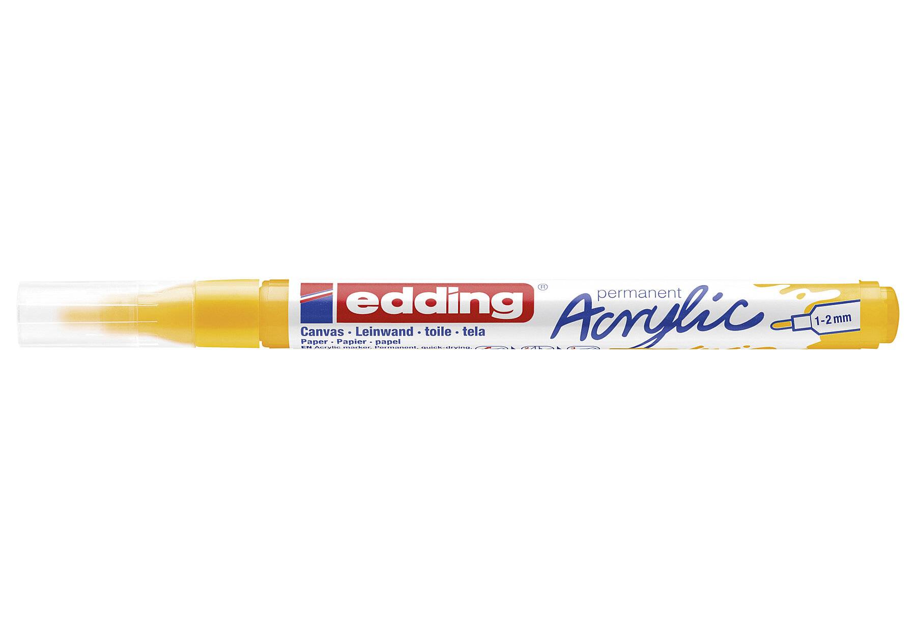 edding 5300 Acrylmarker fein - sonnen-gelb - 1 Acrylstift wasserfest - feine Rundspitze 1-2 mm-1