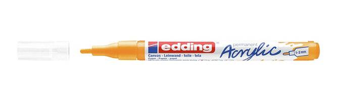 edding 5300 Acrylmarker fein - sonnen-gelb - 1 Acrylstift wasserfest - feine Rundspitze 1-2 mm-3