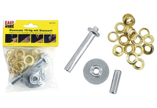 EW Ösenset, mit Stanzwerkzeug und 15 Ösen, 14mm