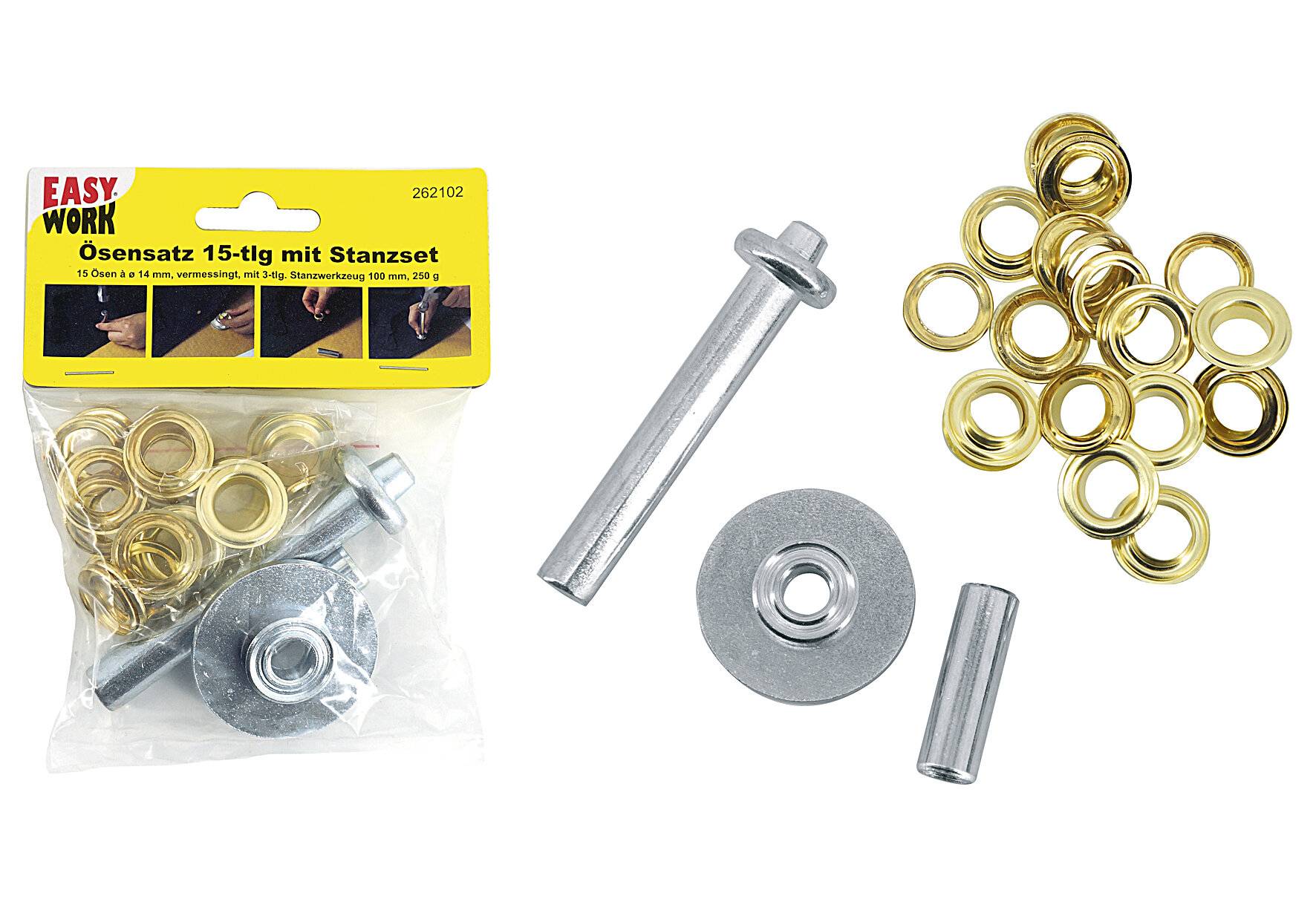 EW Ösenset, mit Stanzwerkzeug und 15 Ösen, 14mm-0