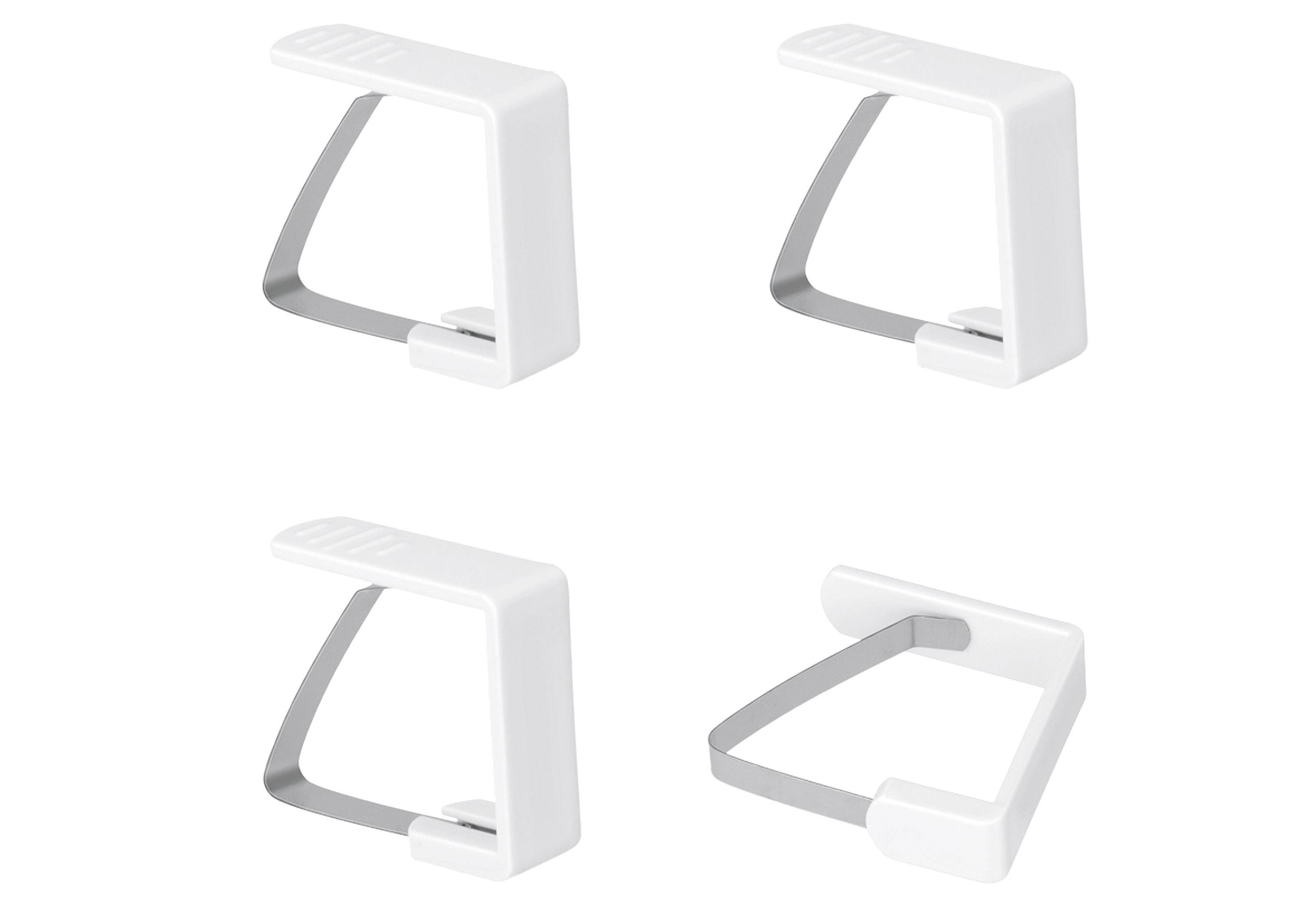 Tischtuchklammern 5,1 x 4,3 cm weiß 4 Stück-0