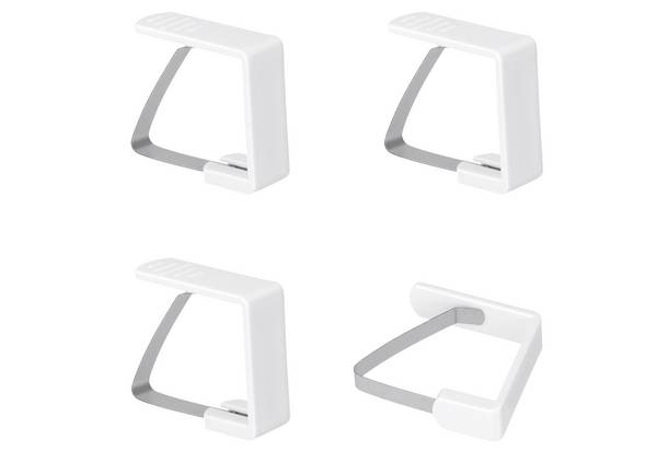Tischtuchklammern 5,1 x 4,3 cm weiß 4 Stück