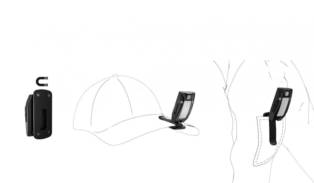 Solidline SC4R LED Clip-Leuchte, wiederaufladbar, 200 Lumen, 75 Stunden Leuchtdauer, inkl.-2