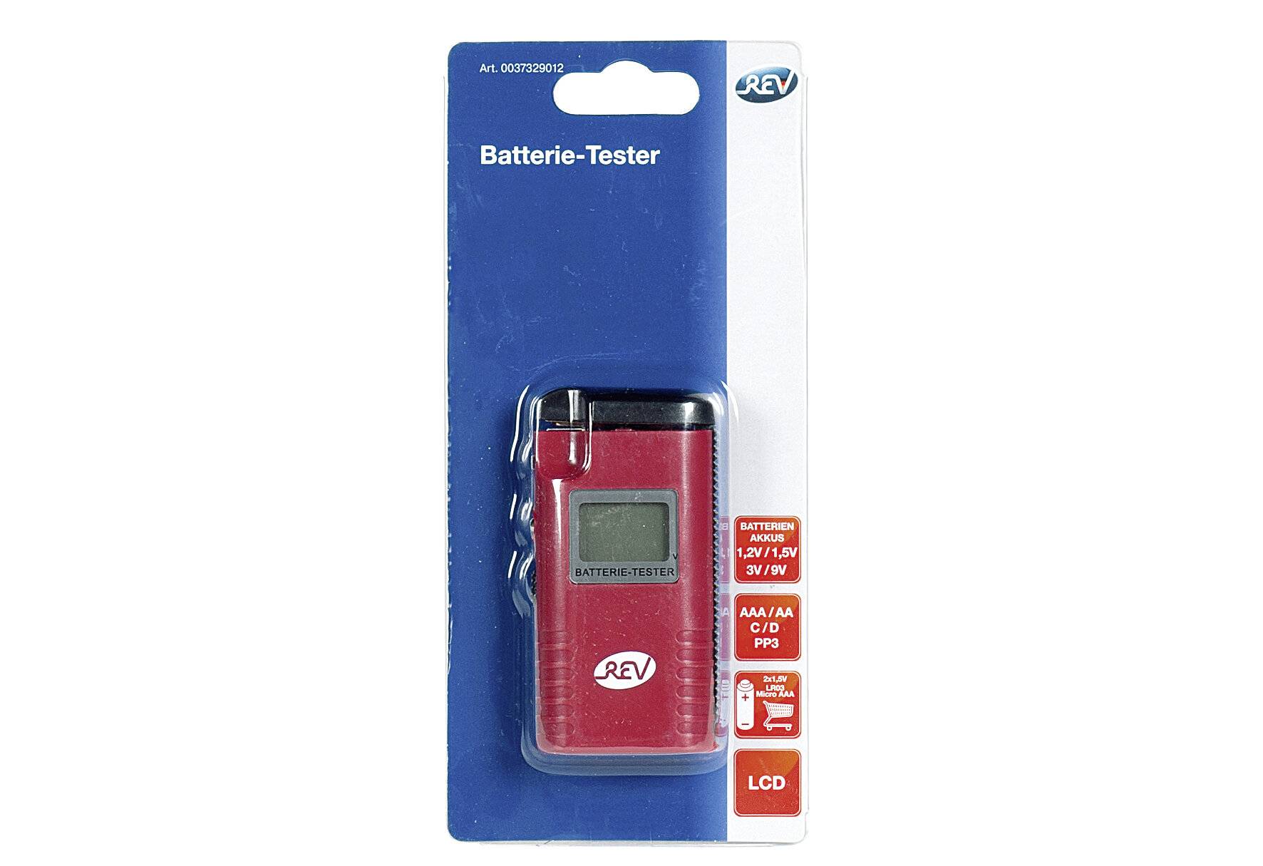 REV 0037329012 Batteriemessgerät, Batterietester 1,2V 1,5V 3V 9V - AAA, AA, C,-2