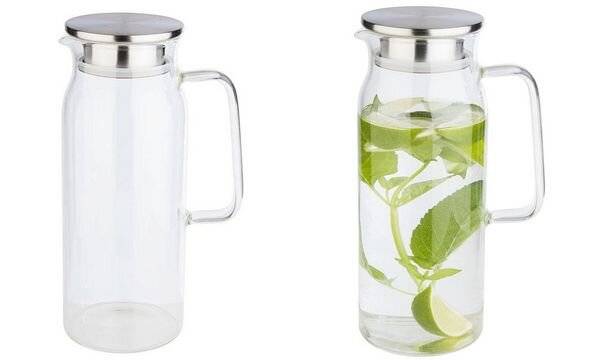 APS Glaskaraffe mit Deckel, 1,5 Liter, Glas/Edelstahl (6450376)-0
