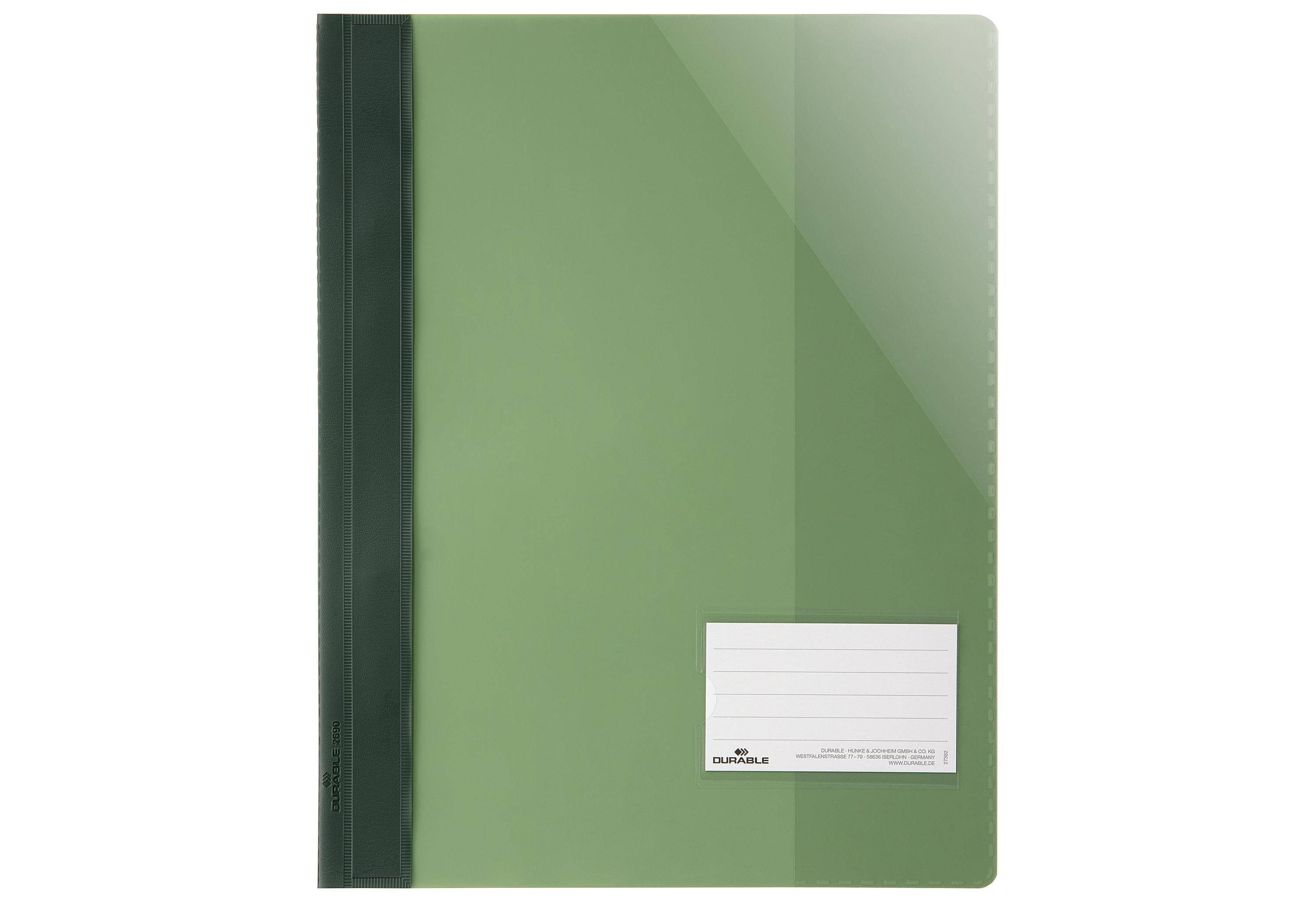 DURABLE Schnellhefter Überbreit, A4+, PVC, grün