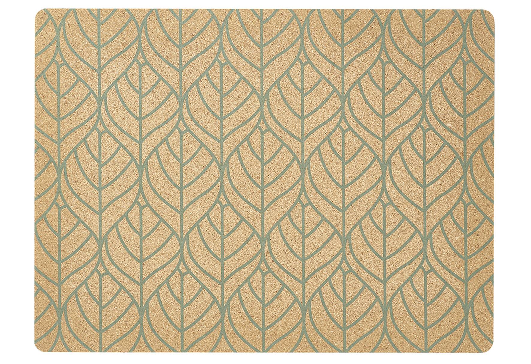 Zeller 01423 Platzset 'Graphic Leave', Kork, salbeigrün, ca. 40 x 30-0