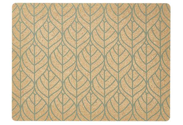 Zeller 01423 Platzset 'Graphic Leave', Kork, salbeigrün, ca. 40 x 30