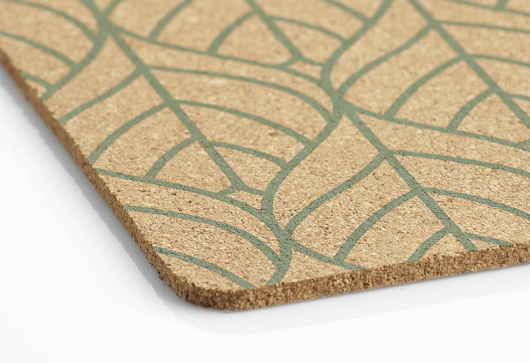 Zeller 01423 Platzset 'Graphic Leave', Kork, salbeigrün, ca. 40 x 30-1