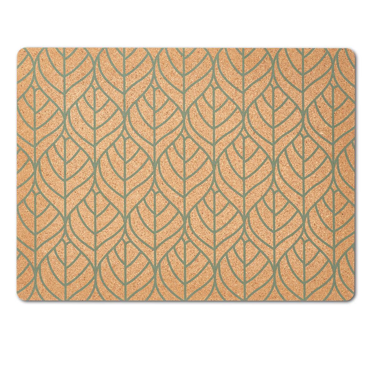 Zeller 01423 Platzset 'Graphic Leave', Kork, salbeigrün, ca. 40 x 30-3