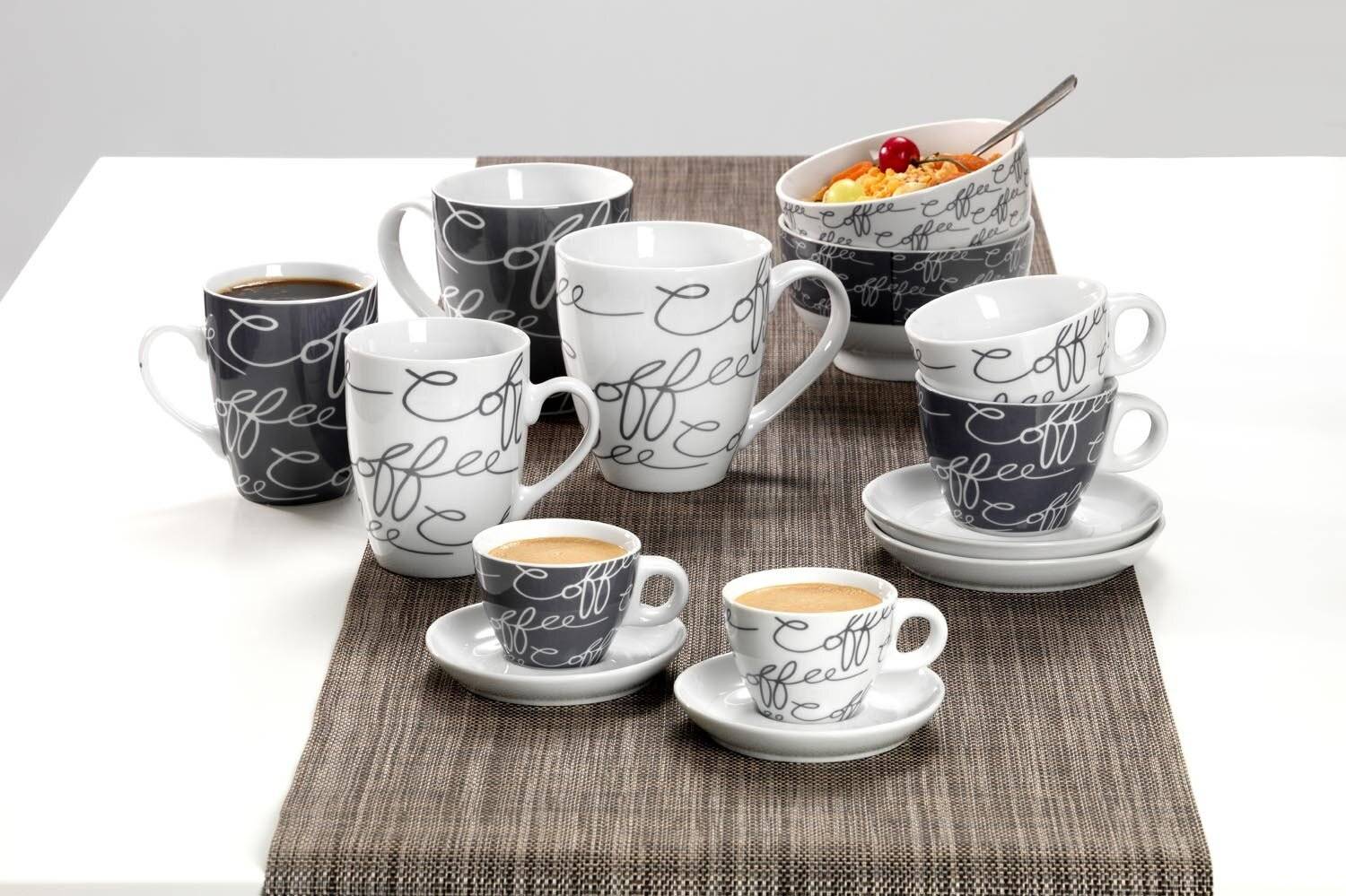 FLIRT by R&B Espressotasse Cornello mit Untertasse 80 ml grey 2er Set-1