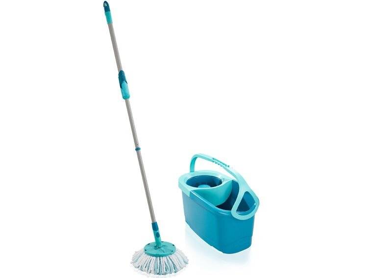 Leifheit Set Clean Twist Disc Mop Ergo 2.0, Bodenwischer mit Mikrofaser Bezug-1