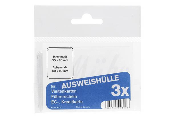 MÜBOPLAST Ausweishülle 60x90mm 3er Pack