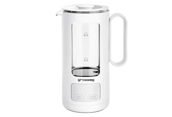 grossag Glas-Wasserkocher WK 8.00 mit Glas-Topf 0,5 Liter, variable Temperatureinstellung über