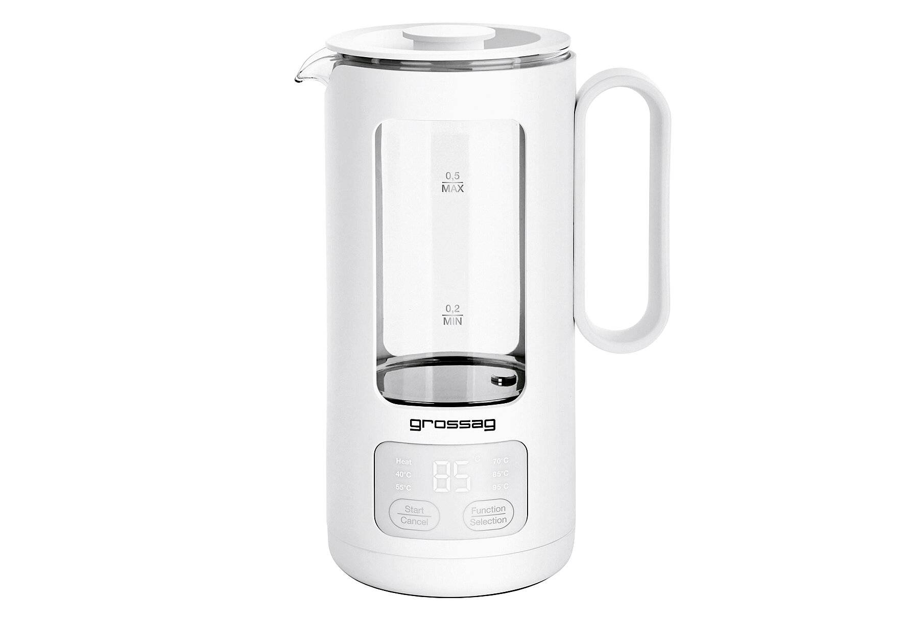 grossag Glas-Wasserkocher WK 8.00 mit Glas-Topf 0,5 Liter, variable Temperatureinstellung über-0