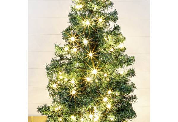 LED Lichterkette warmweiß 50er 4,9m Kabel grün 6/18h Timer außen HI