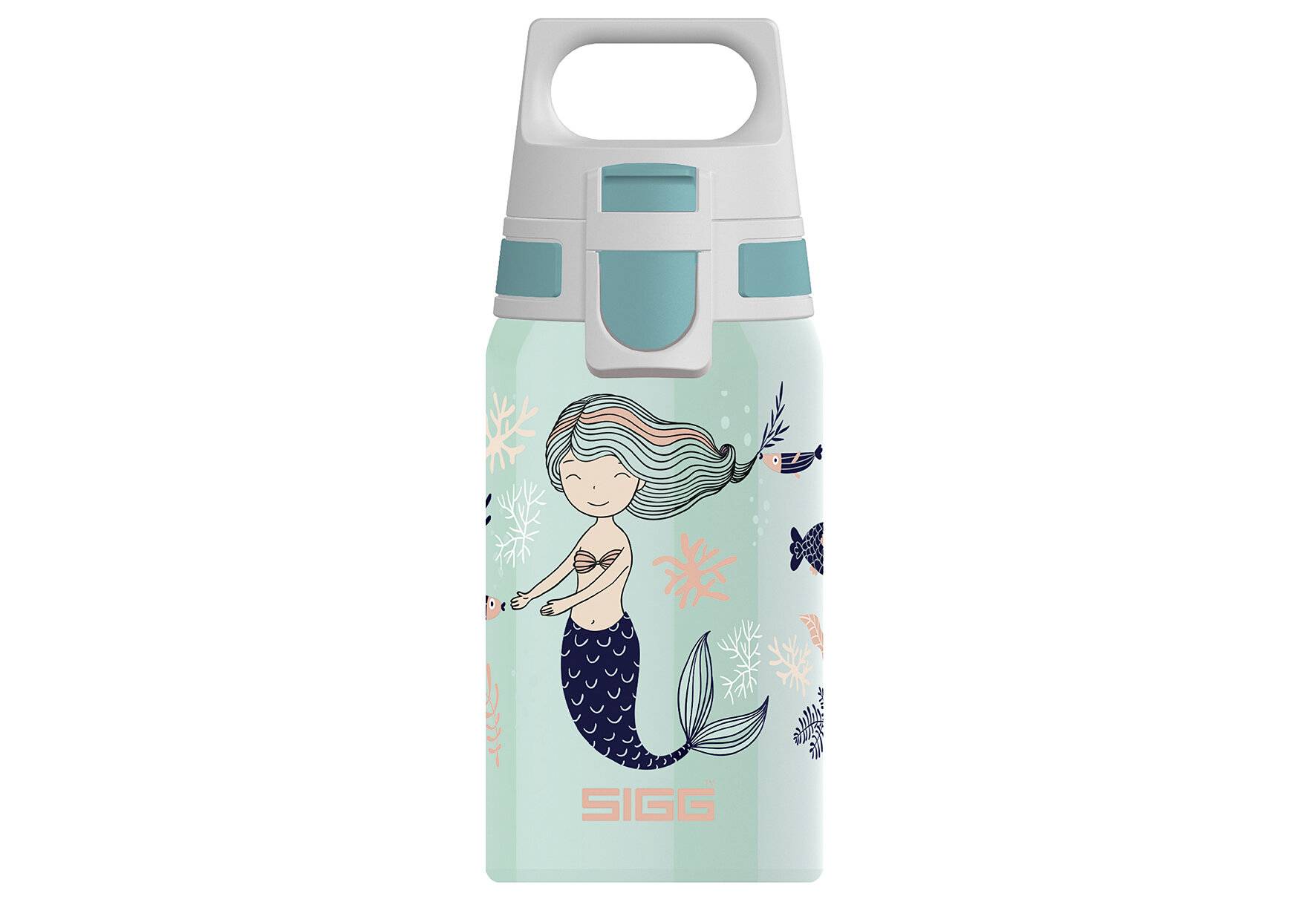 SIGG Shield One Atlantis Kinder Trinkflasche (0.5 L), Edelstahl Kinderflasche mit-0