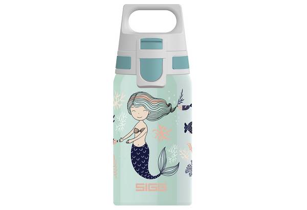 SIGG Shield One Atlantis Kinder Trinkflasche (0.5 L), Edelstahl Kinderflasche mit
