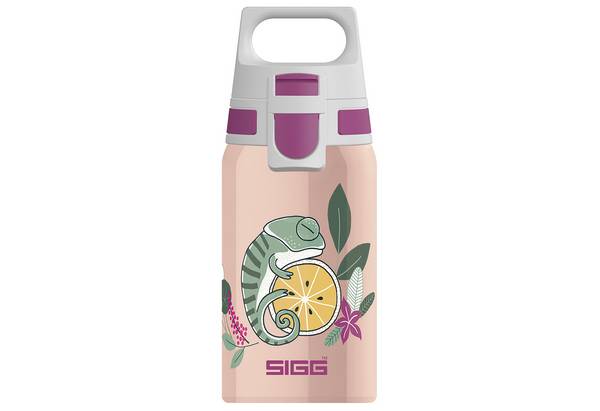 SIGG Shield One Flora Kinder Trinkflasche (0.5 L), Edelstahl Kinderflasche mit auslaufsicherem