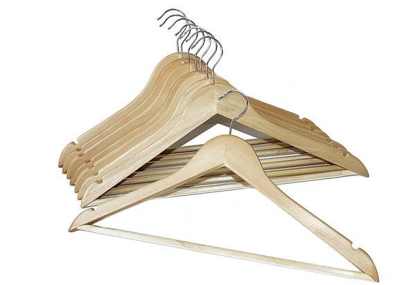 Bürstenmann Formbügel gewinkelt 8 Stück, Holz, beige, 9.8 x 44.5 x 23 cm,