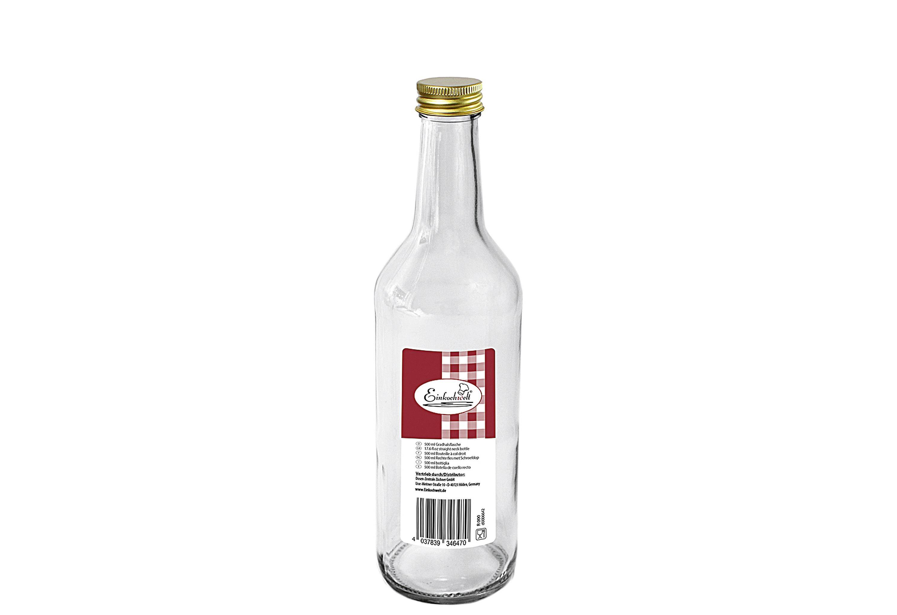 DOSEN-ZENTRALE Gradhalsflasche Einkochwelt 500 ml mit 28mm PP-Verschluss-0