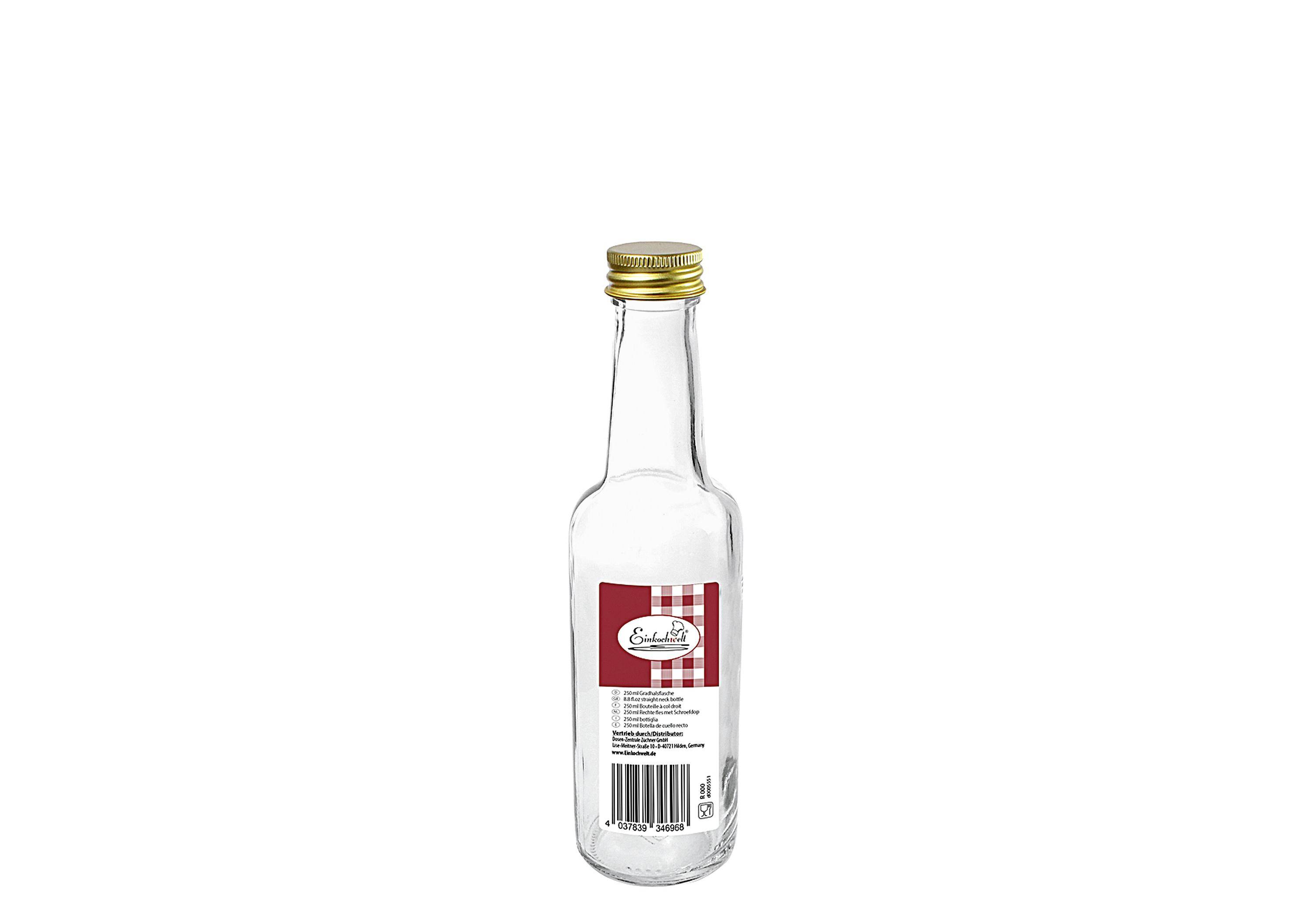 DOSEN-ZENTRALE Gradhalsflasche Einkochwelt 250 ml mit 28mm PP-Verschluss