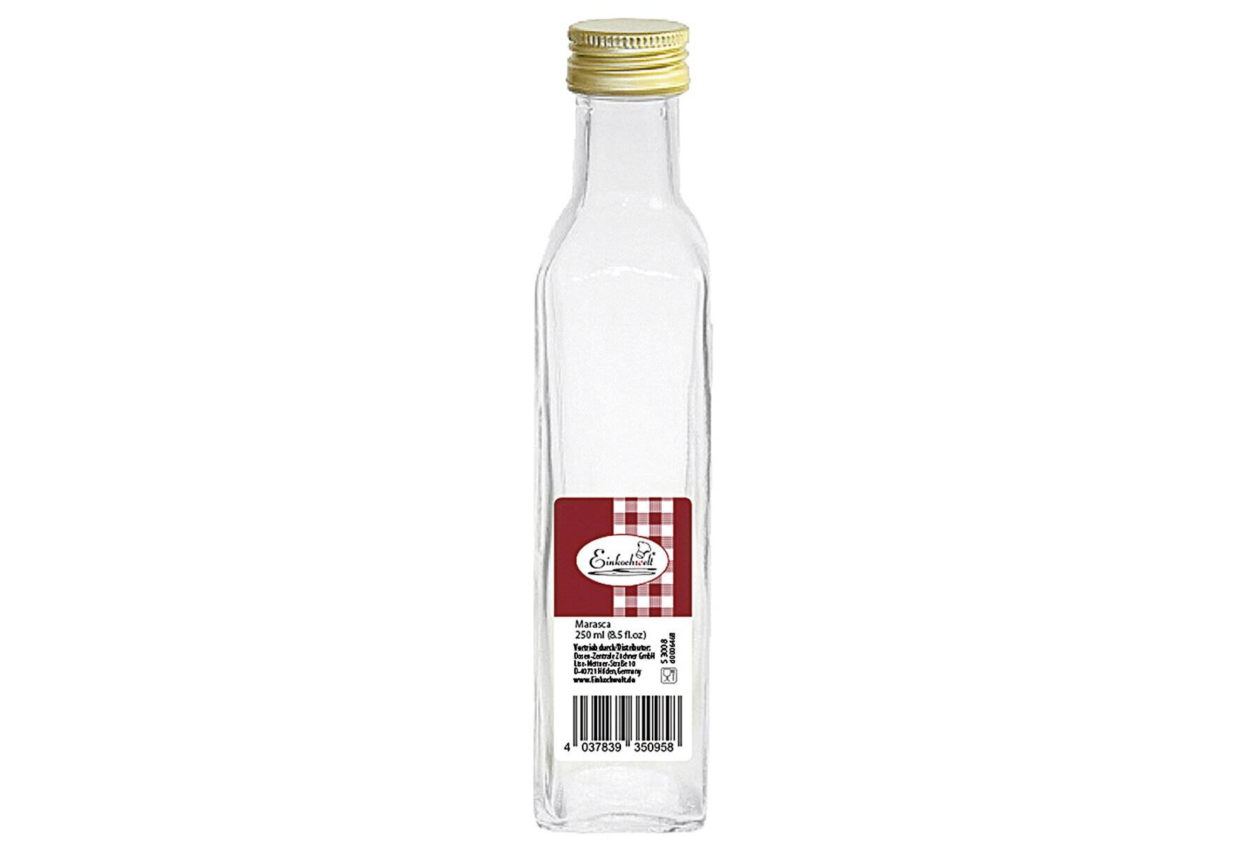 DOSEN-ZENTRALE Flasche Marasca Einkochwelt 250 ml mit 31,5mm PP-Verschluss-0