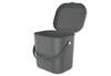 Rotho Albula Biomülleimer 6l mit Deckel für die Küche, Kunststoff (PP) BPA-frei, anthrazit, 6l