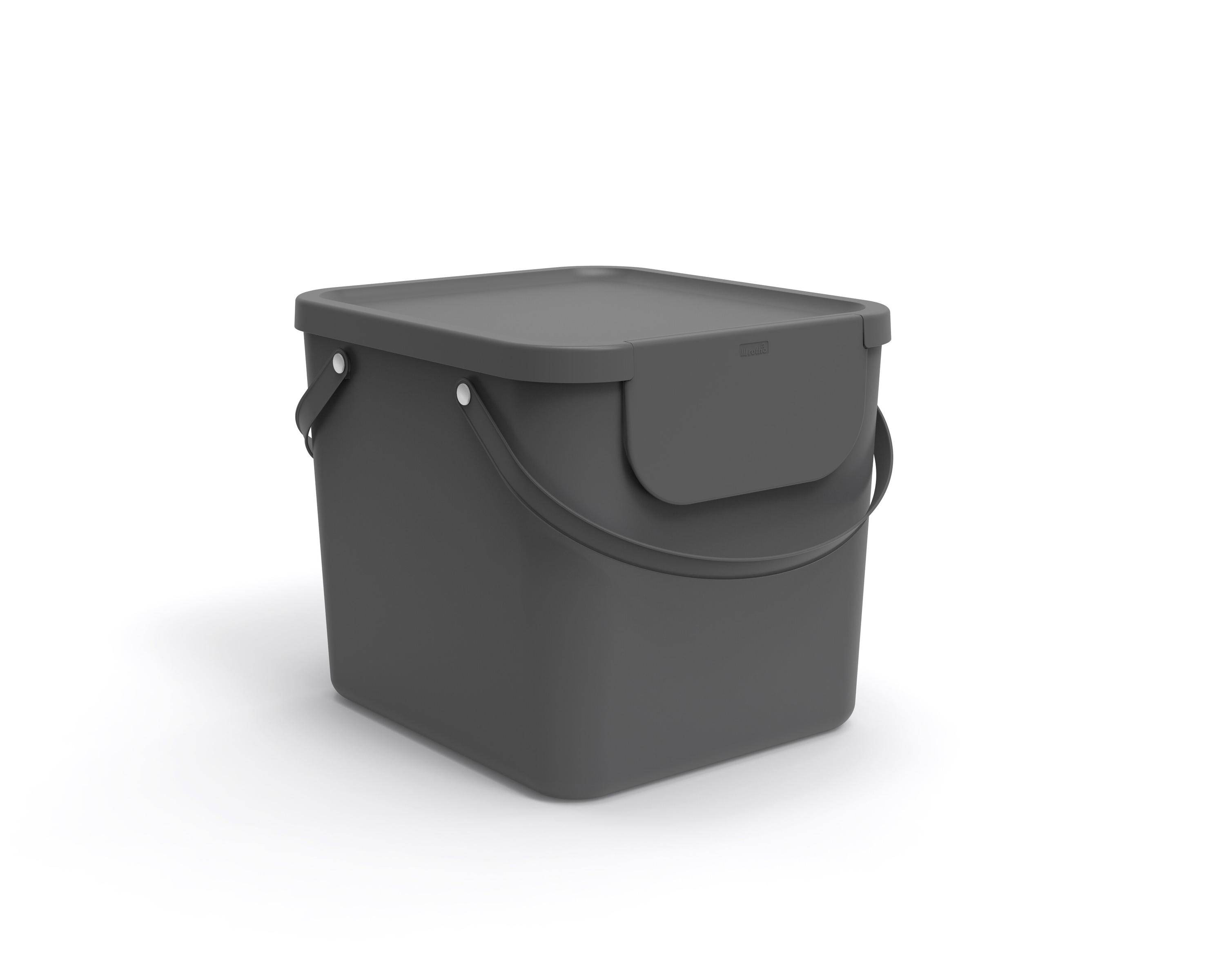 Rotho Albula Mülltrennungssystem 40l für die Küche, Kunststoff (PP) BPA-frei, anthrazit, 40l