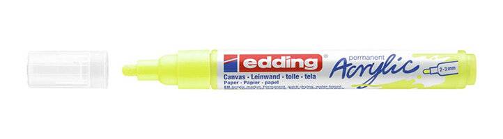 edding 5100 Acrylmarker medium - neon-gelb - 1 Acrylstift wasserfest - mittlere Rundspitze 2-3-3