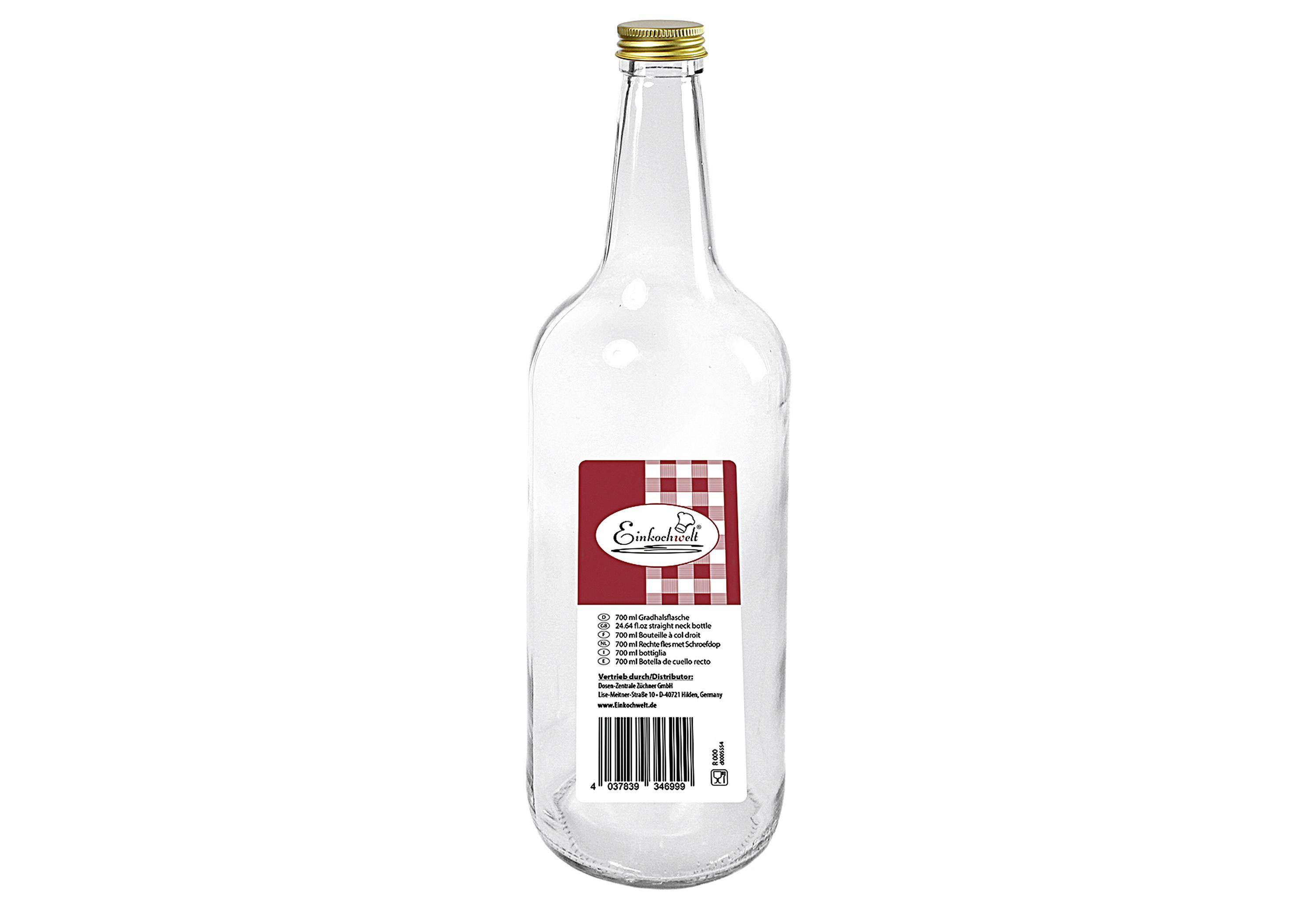 DOSEN-ZENTRALE Gradhalsflasche Einkochwelt 700 ml mit 28mm PP-Verschluss