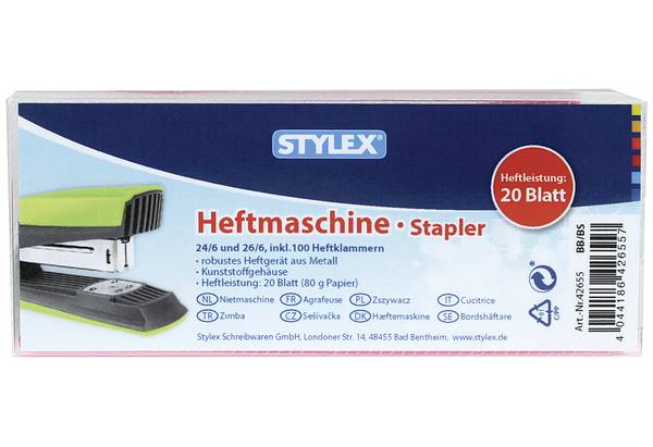 STYLEX Heftgerät farbig sortiert