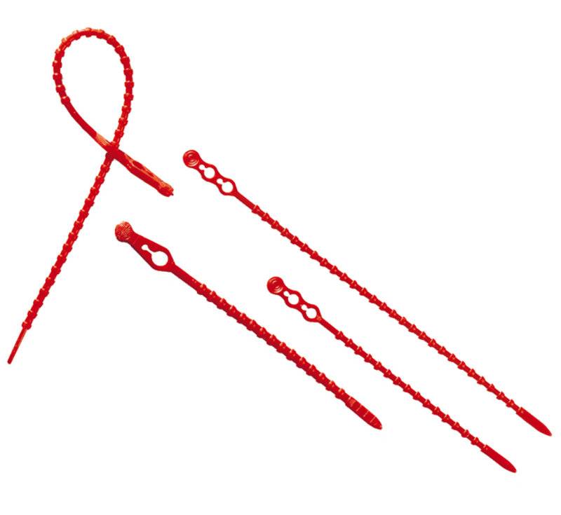 Blitzbinder, 24 cm lang - rot, aus Kunststoff-0