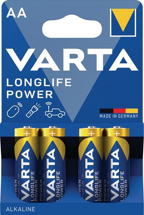 Varta Consumer Batteries GmbH & Co. KGaA Batterie Longlife Power 1,5 V AA-AM3-Mignon 2950 mAh LR6 4906 4 St./Bl. 4906121-0