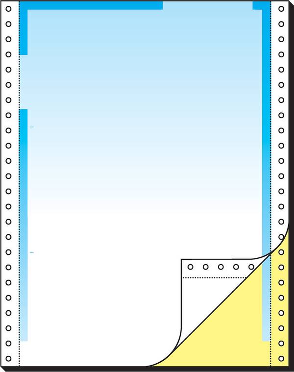 SIGEL Computerpapier 12"x240 mm, A4, LP, 80 g/m², 2f, Farbverlauf blau, 500 Sätze, Endlospapier