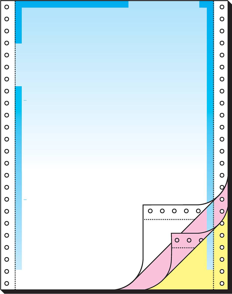 SIGEL Computerpapier 12"x240 mm, A4, LP, 70 g/m², 3f, Farbverlauf blau, 400 Sätze, Endlospapier-0