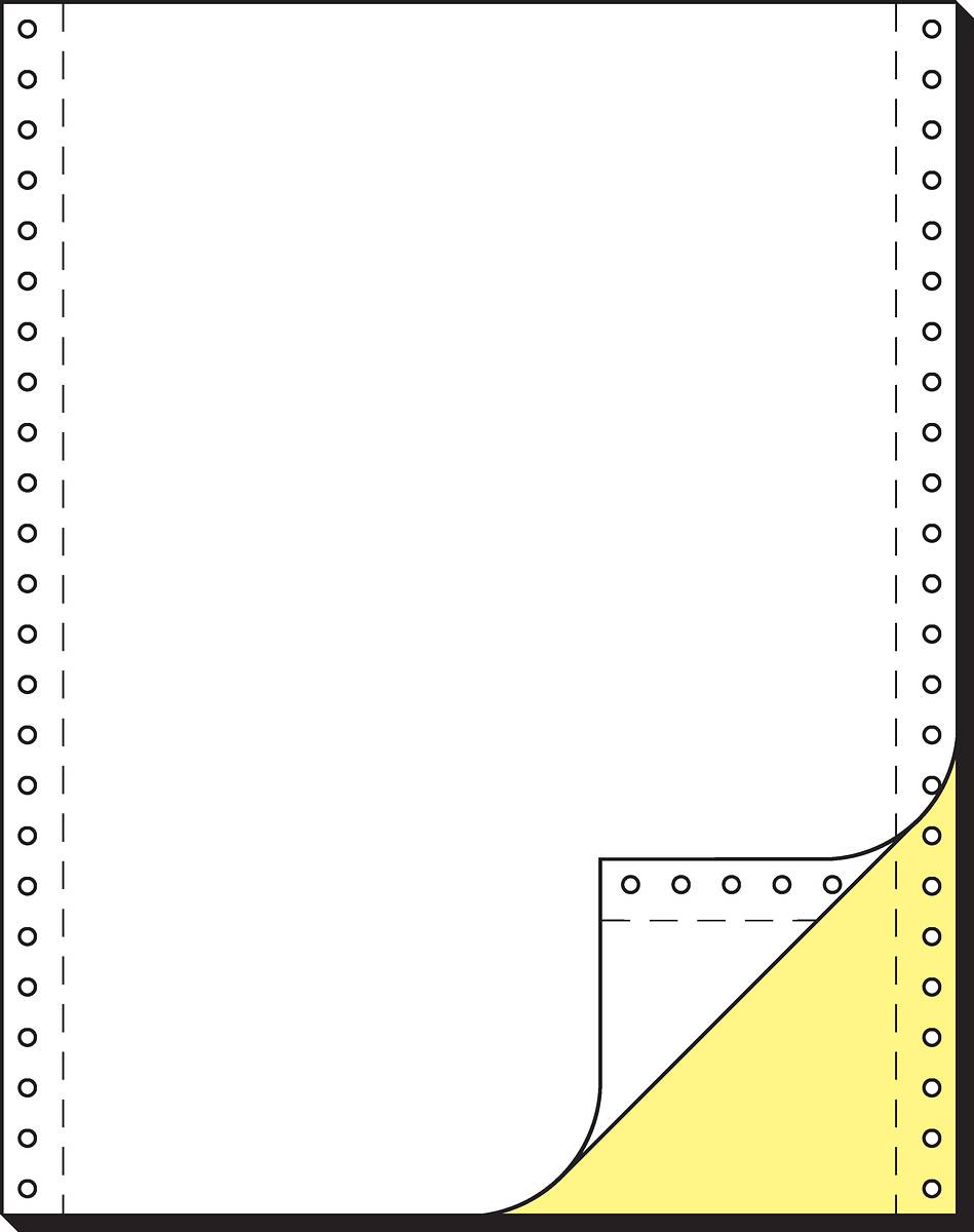 SIGEL Computerpapier 12"x240 mm, A4, LP, 60 g/m², 2f, blanko/gelb+AHL , 1000 Sätze, Endlospapier-0