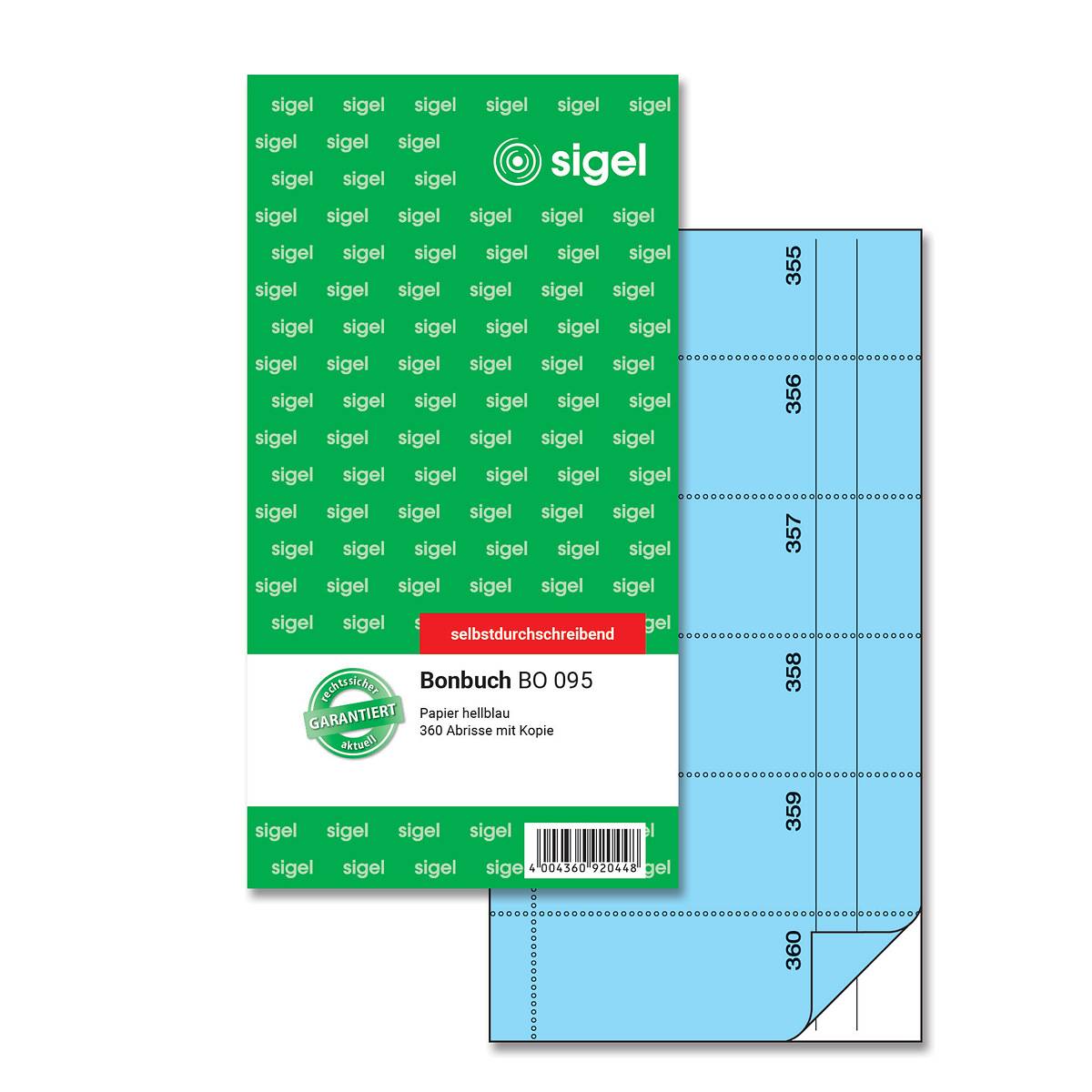 SIGEL Bonbuch, 360 Abrisse, hellblau, 105x200 mm, selbstdurchschreibend, 2 x 60 Blatt-0