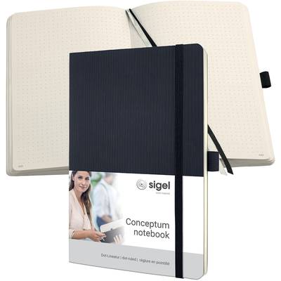 Sigel CONCEPTUM® CO309 Notizbuch Dot-Lineatur (punktkariert) Schwarz Anzahl der Blätter: 97 DIN A5